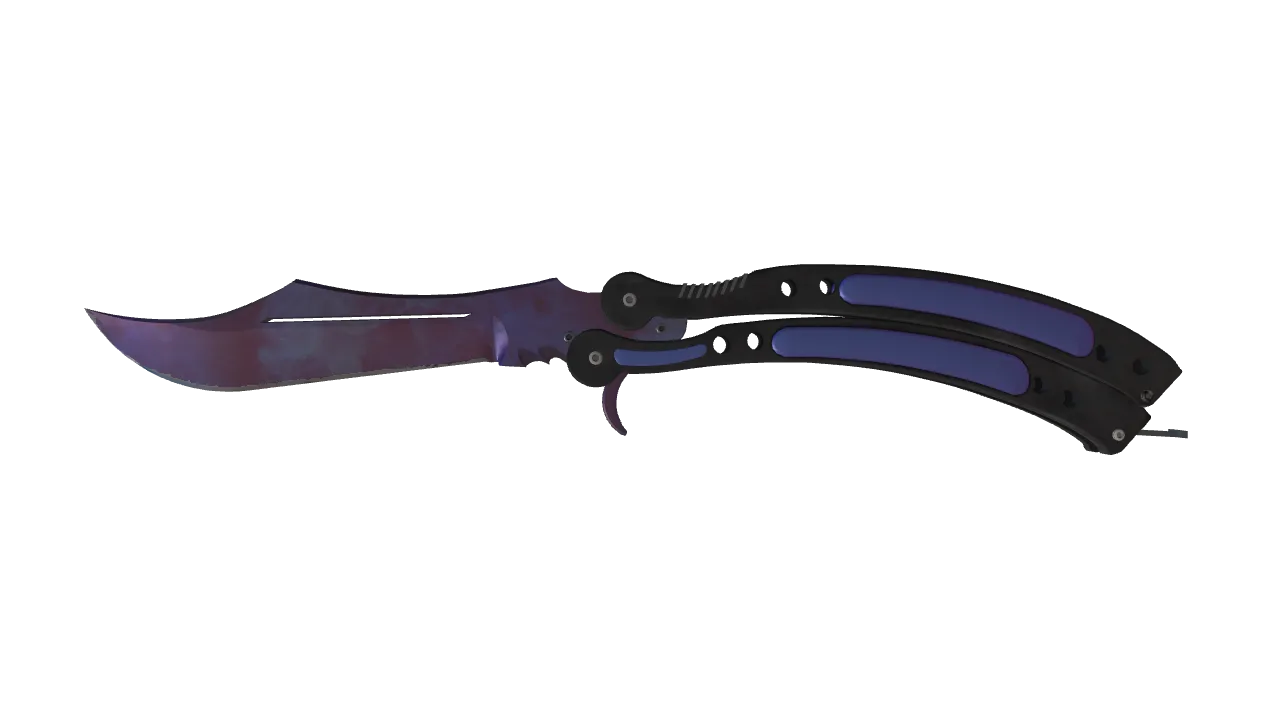 ★ Butterfly Knife | Doppler (Black Pearl) (Factory New) — Dust II light, front