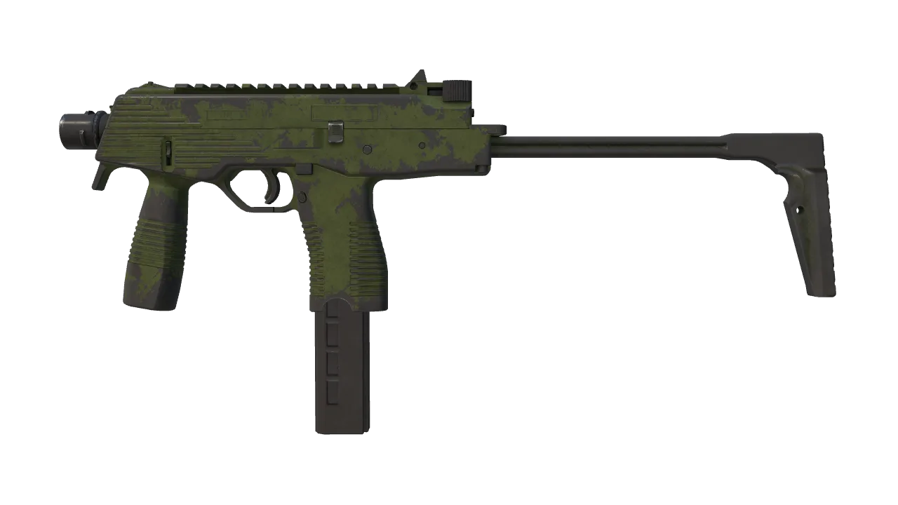 Souvenir MP9 | Pine (Battle-Scarred) — Dust II light, front