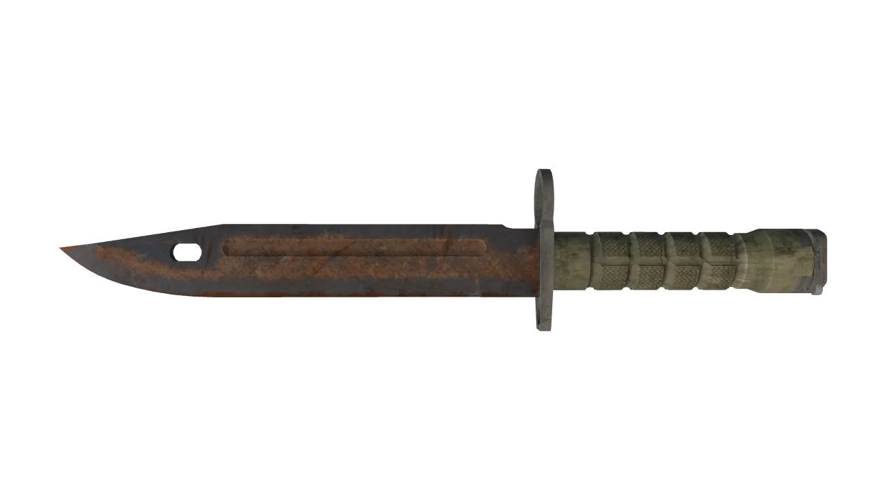 ★ Bayonet | Rust Coat (Battle-Scarred) — Dust II light, front