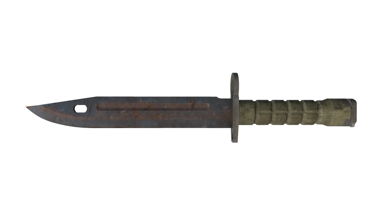 ★ Bayonet | Rust Coat (Well-Worn) — Dust II light, front