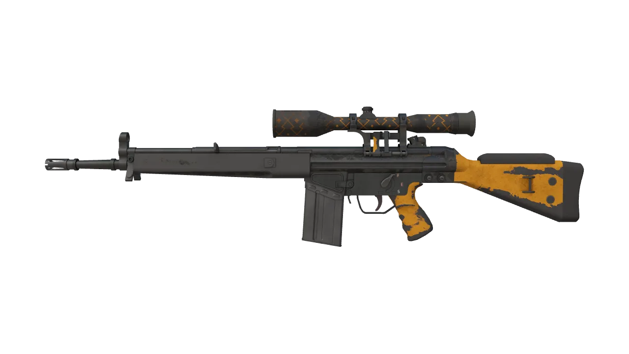Souvenir G3SG1 | Orange Kimono (Battle-Scarred) — Dust II light, front
