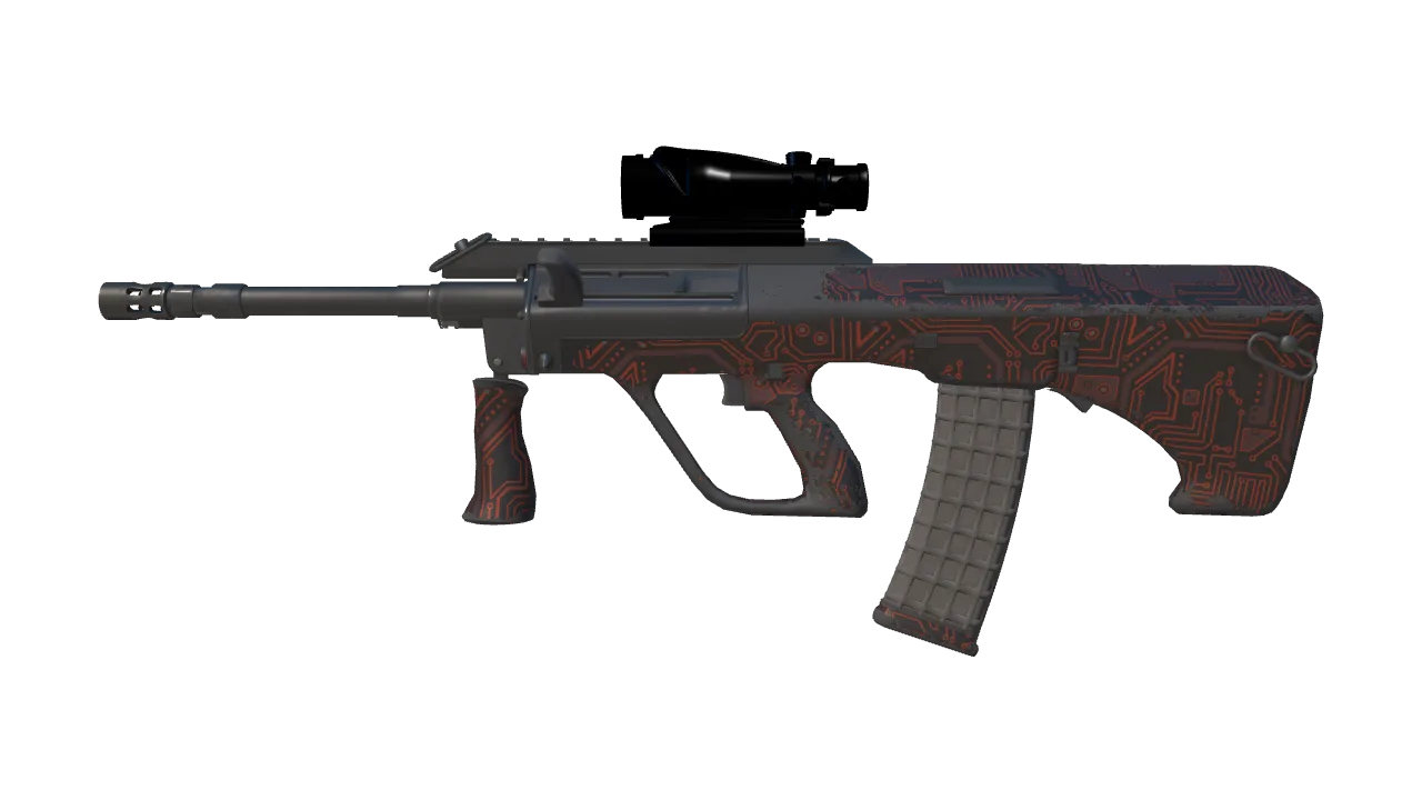 AUG | Random Access (Field-Tested) — Dust II light, front