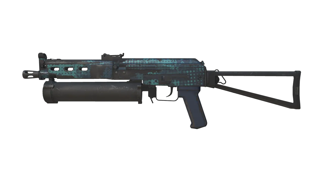 PP-Bizon | Cobalt Halftone (Well-Worn) — Dust II light, front