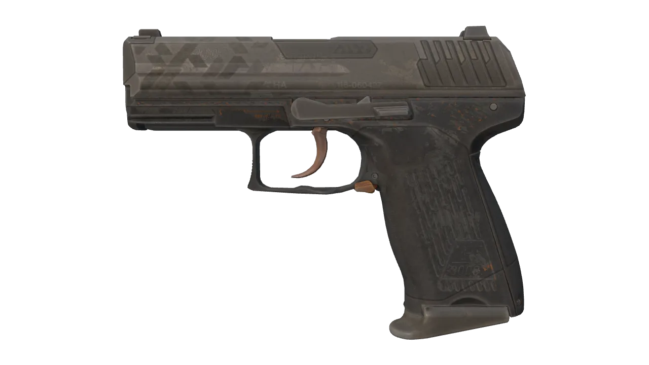 P2000 | Sure Grip (Battle-Scarred) — Dust II light, front