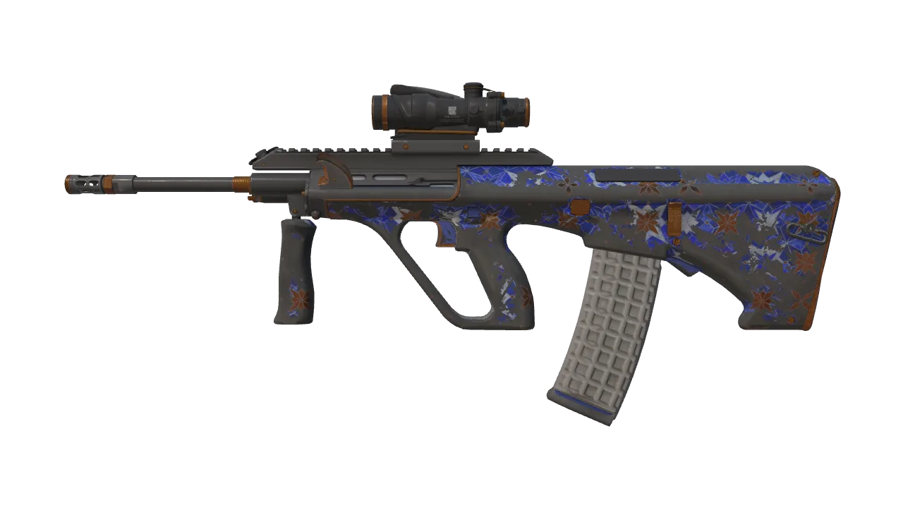 Souvenir AUG | Lapis Lazuli (Battle-Scarred) — Dust II light, front
