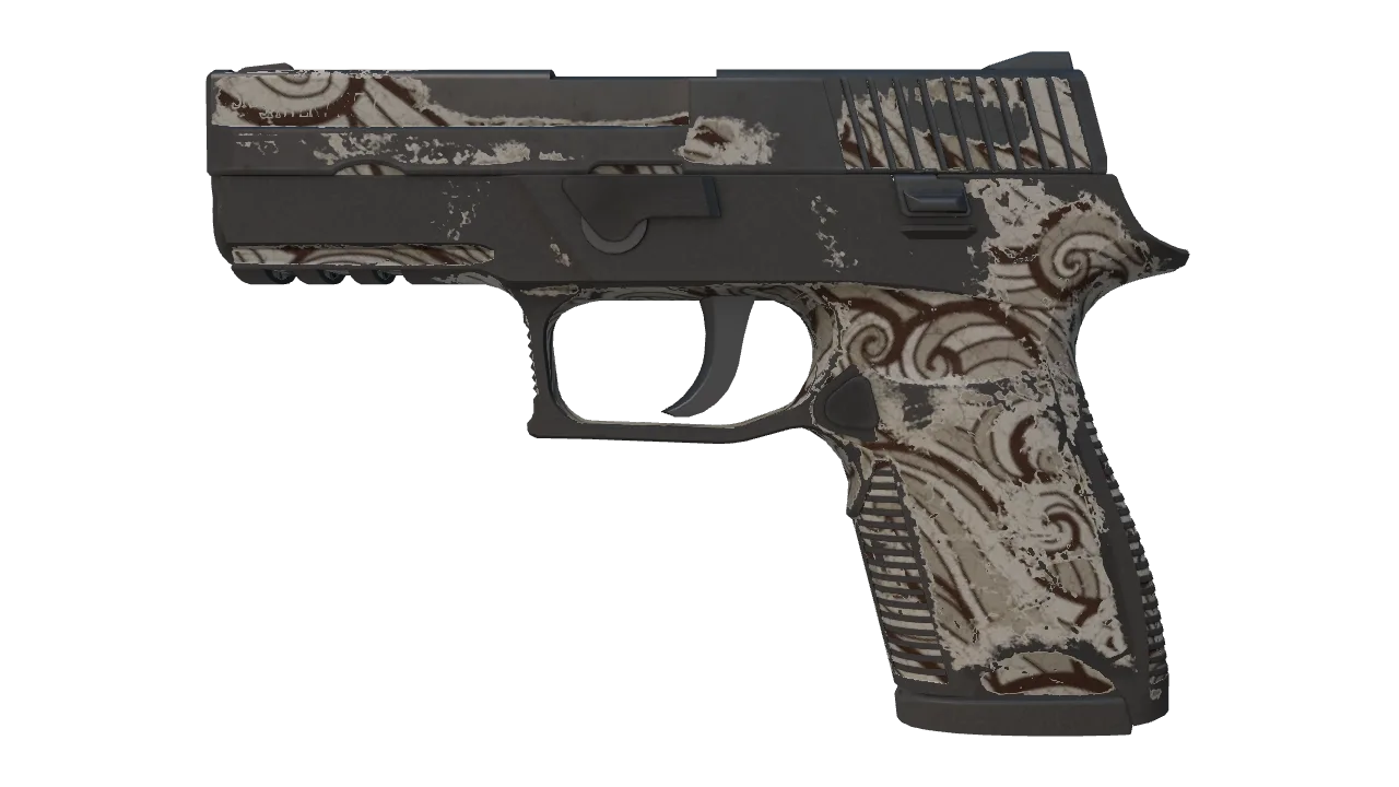 P250 | Gunsmoke (Battle-Scarred) — Dust II light, front