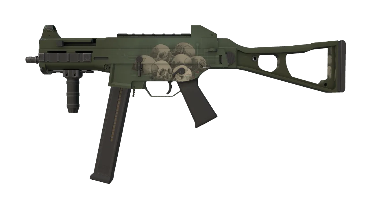 UMP-45 | Bone Pile (Minimal Wear) — Dust II light, front