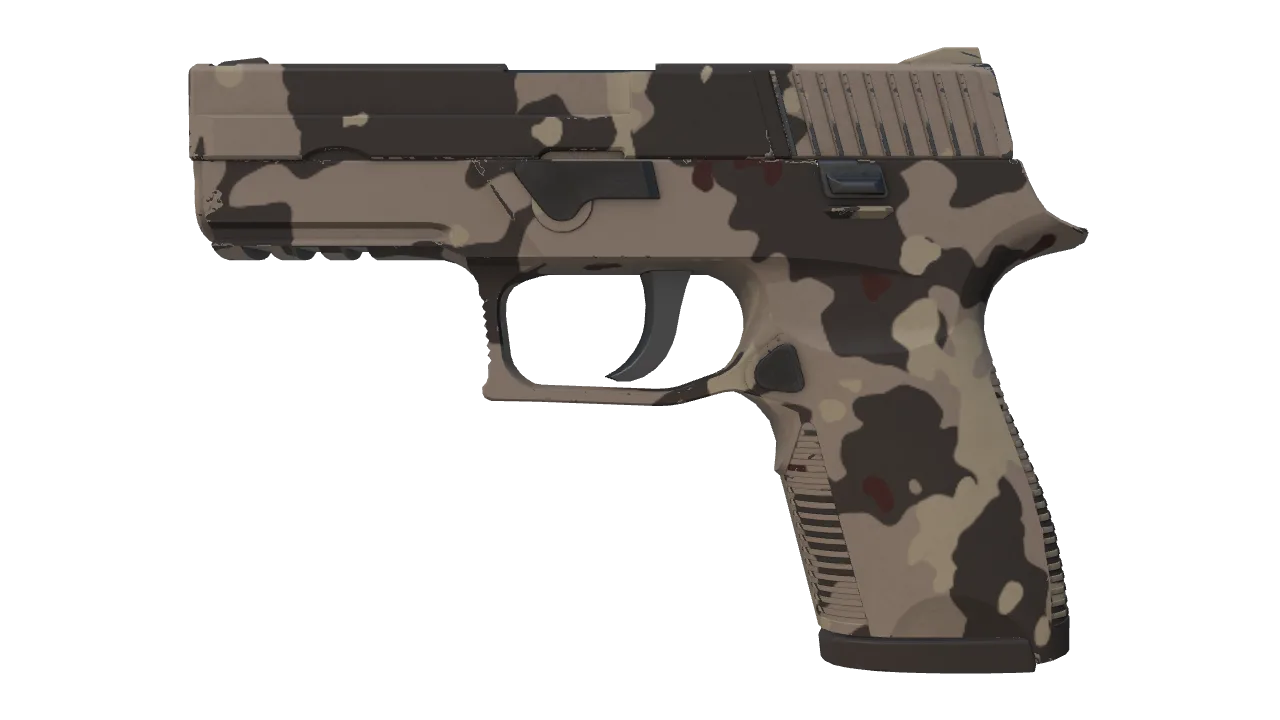 Souvenir P250 | Black & Tan (Factory New) — Dust II light, front