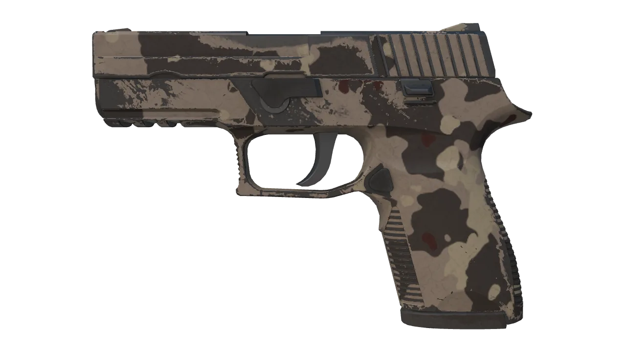 Souvenir P250 | Black & Tan (Field-Tested) — Dust II light, front