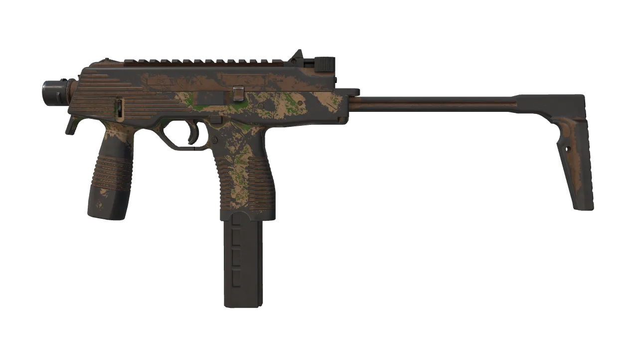 Souvenir MP9 | Multi-Terrain (Battle-Scarred) — Dust II light, front