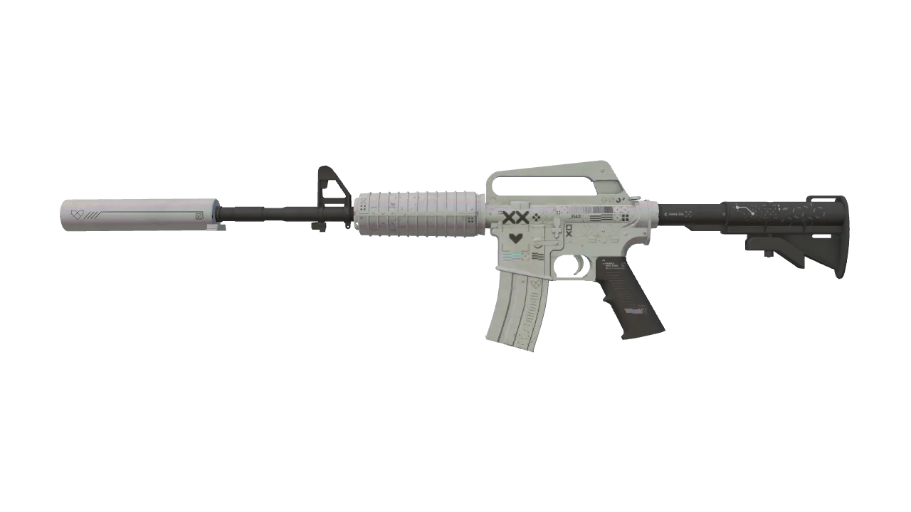 M4A1-S | Printstream (Battle-Scarred) — Dust II light, front