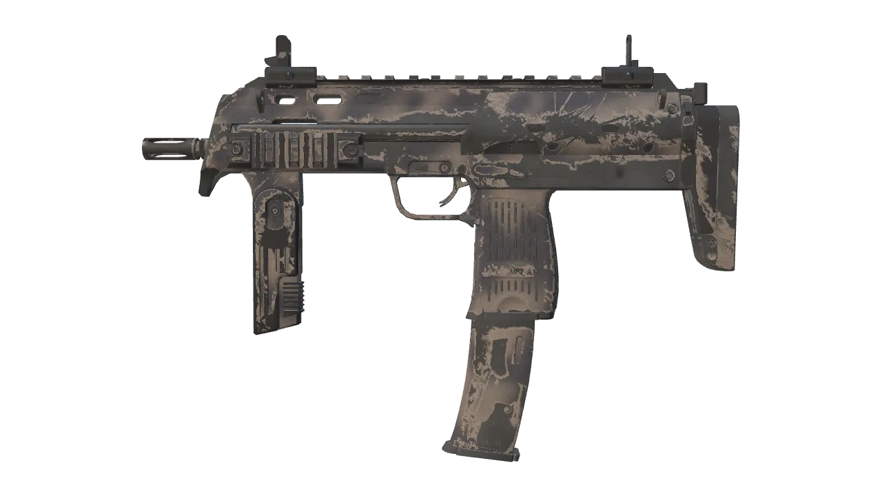 Souvenir MP7 | Scorched (Well-Worn) — Dust II light, front