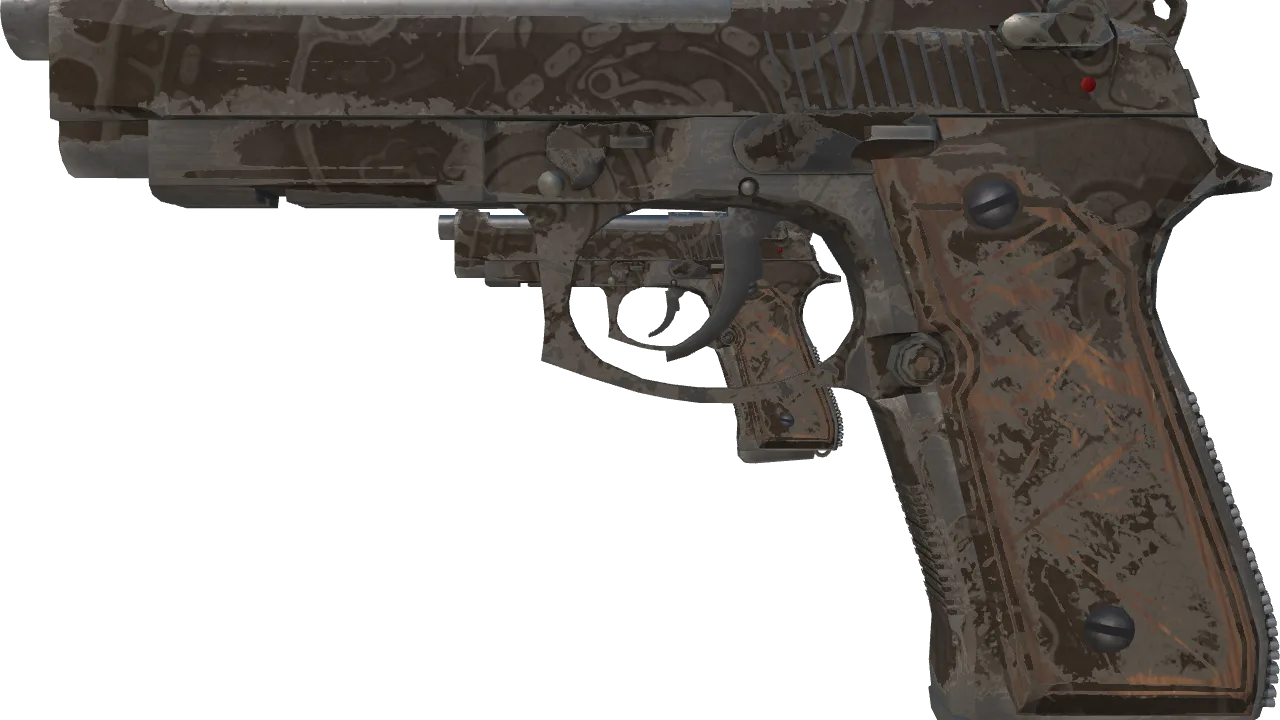 Dual Berettas | Oil Change (Well-Worn) — Dust II light, front