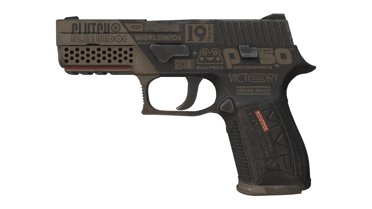 P250 | Bullfrog (Field-Tested) — Dust II light, front