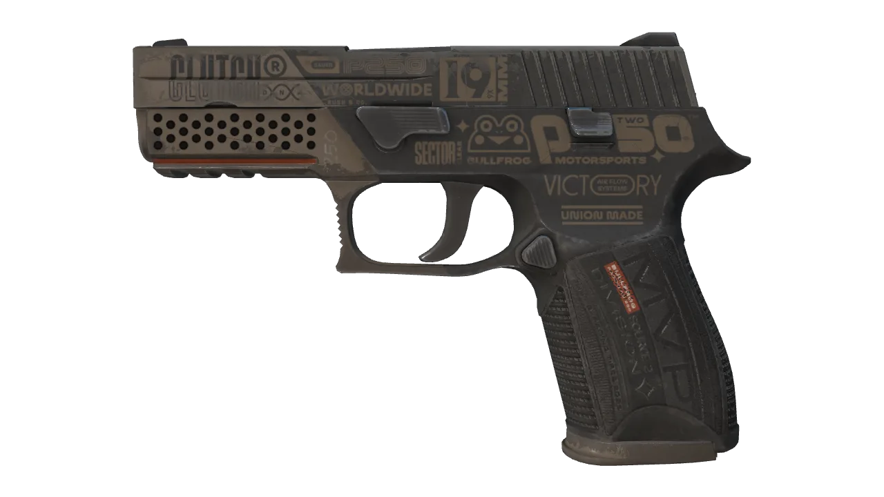 P250 | Bullfrog (Well-Worn) — Dust II light, front