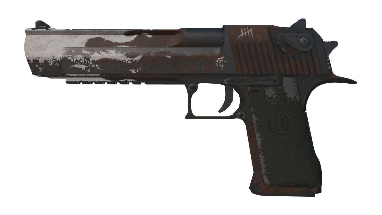 Desert Eagle | Oxide Blaze (Well-Worn) — Dust II light, front