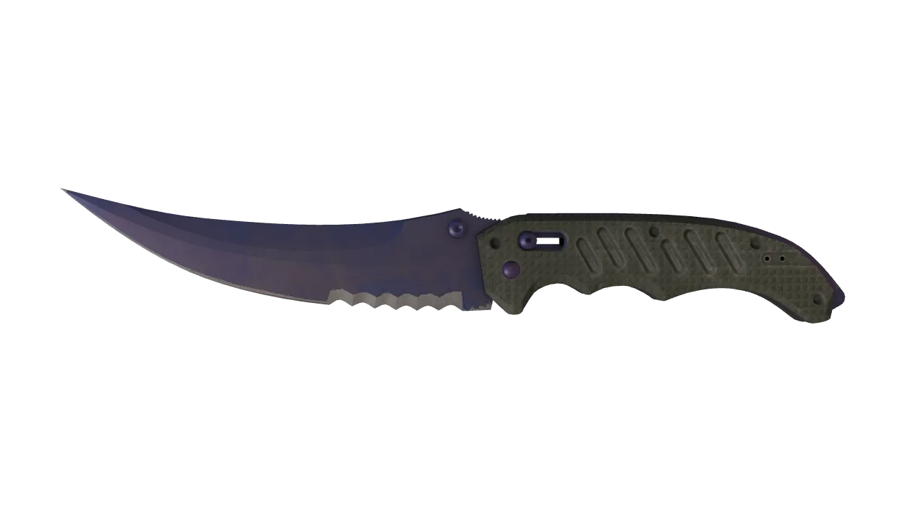 StatTrak™ ★ Flip Knife | Doppler (Black Pearl) (Minimal Wear) — Dust II light, front