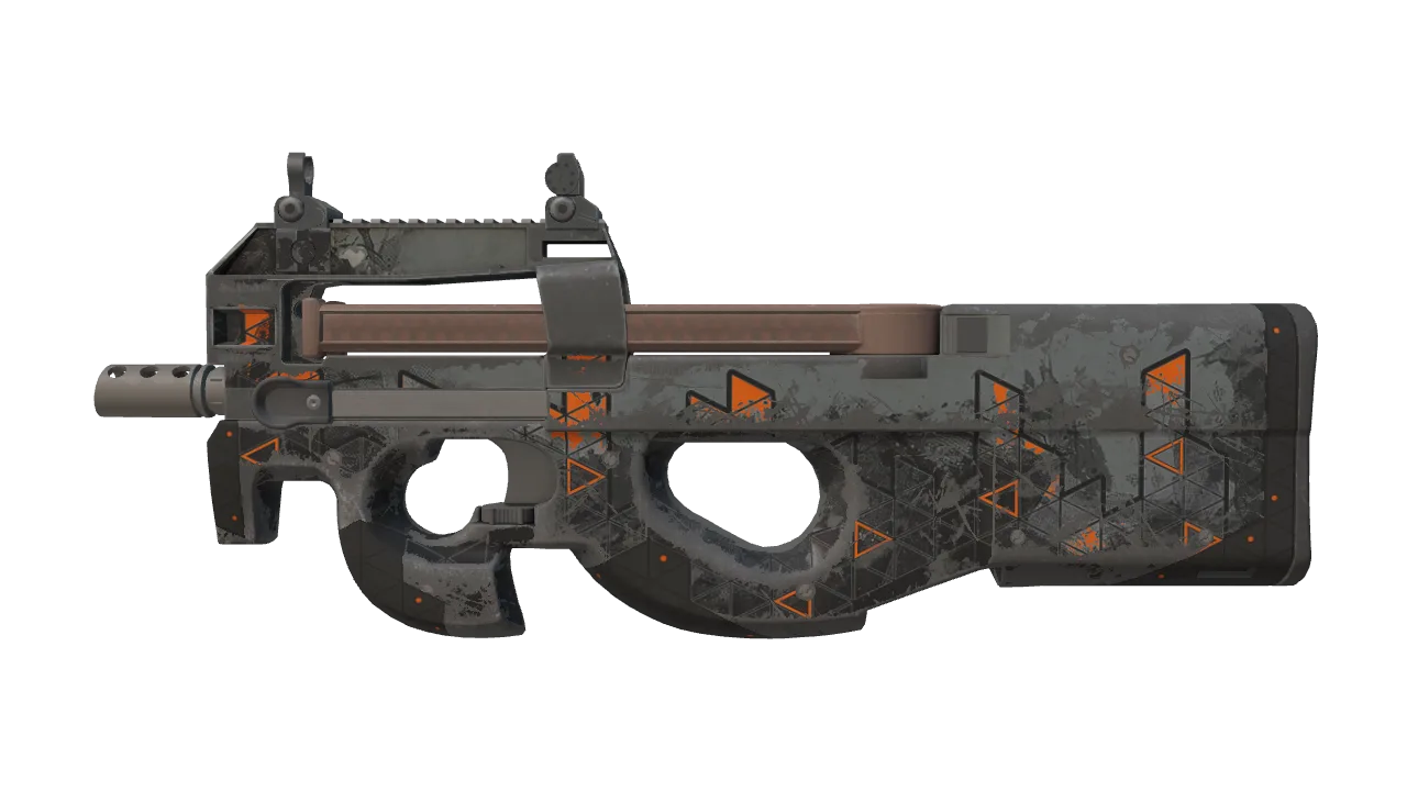 P90 | Trigon (Battle-Scarred) — Dust II light, front