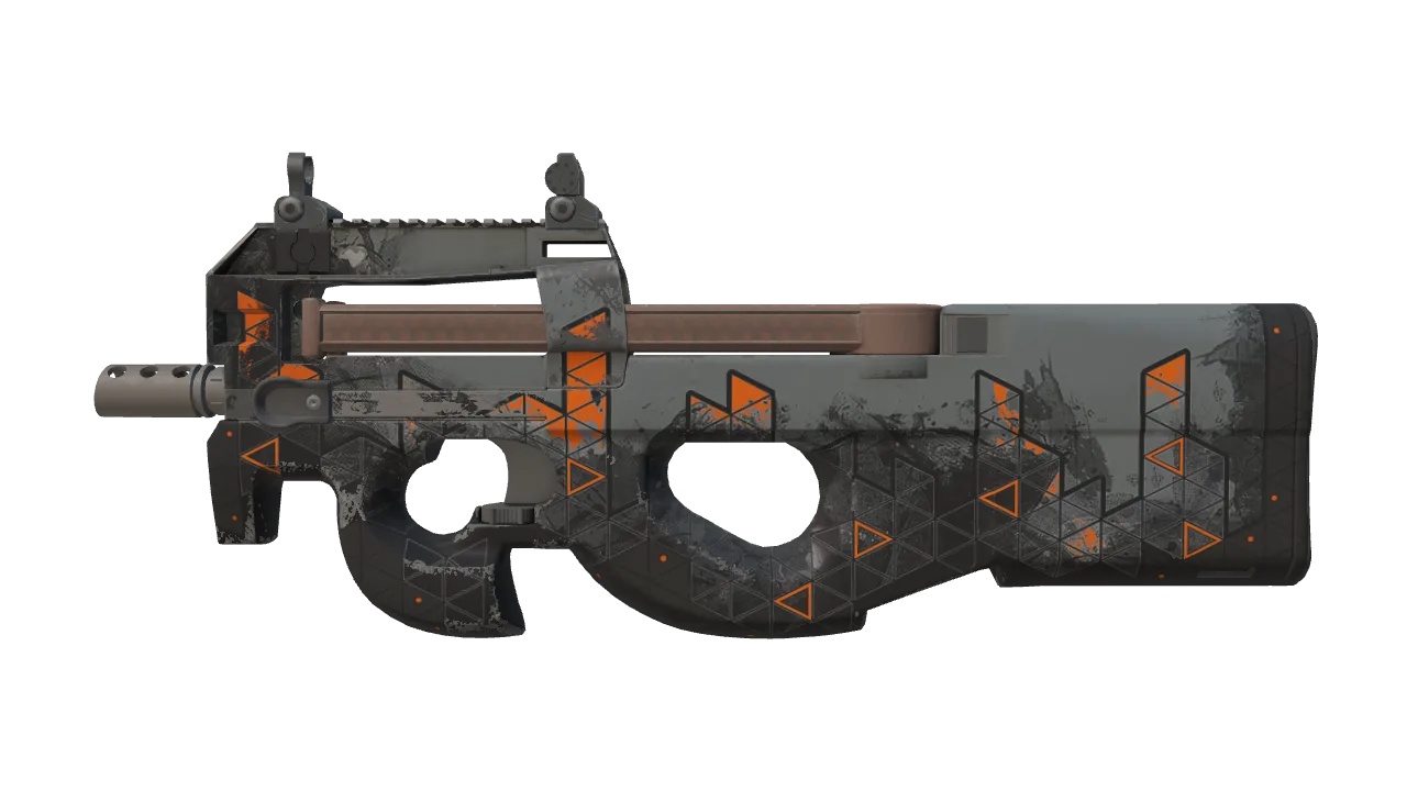 P90 | Trigon (Field-Tested) — Dust II light, front