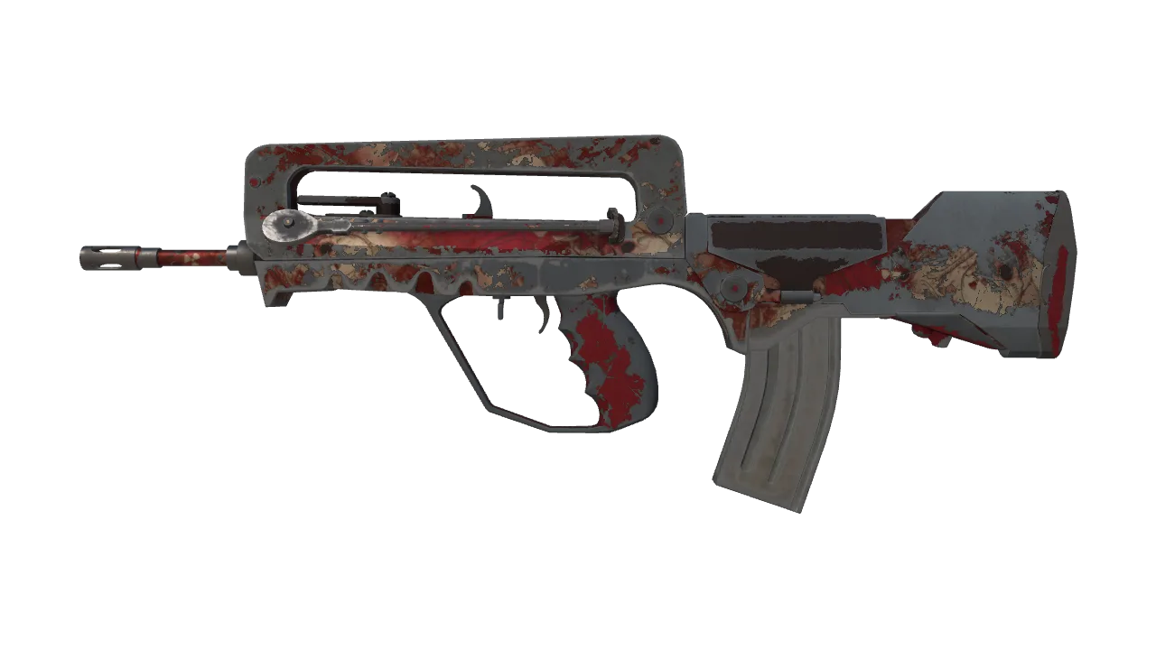 FAMAS | Styx (Battle-Scarred) — Dust II light, front