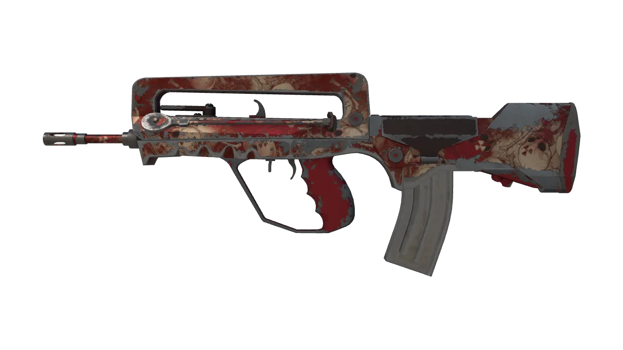 Souvenir FAMAS | Styx (Well-Worn) — Dust II light, front