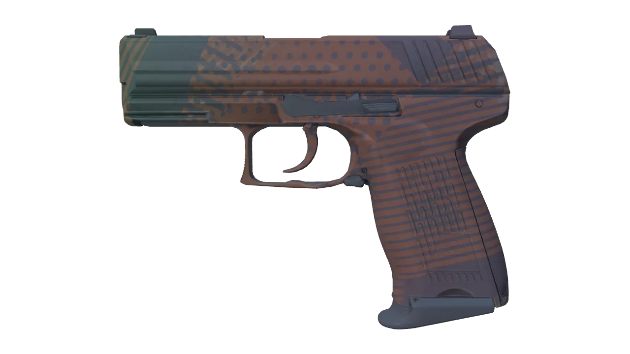 P2000 | Coral Halftone (Minimal Wear) — Dust II light, front