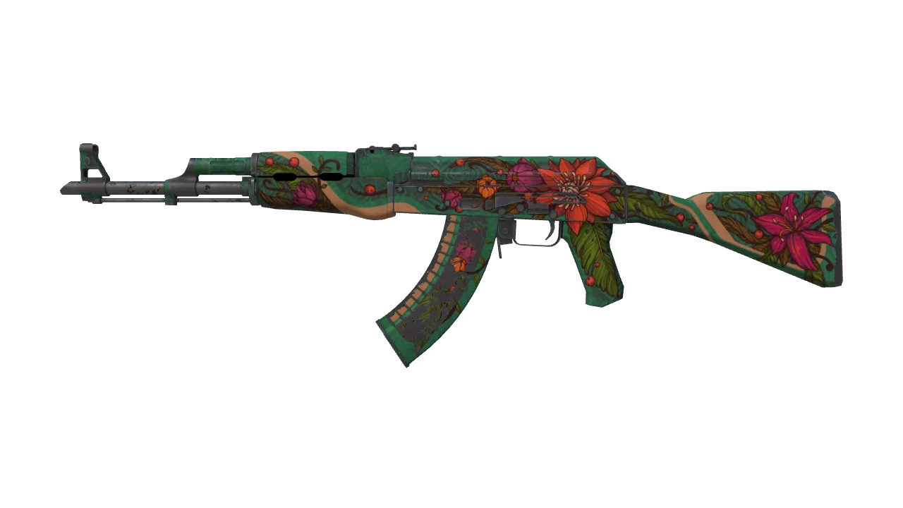 AK-47 | Wild Lotus (Battle-Scarred) — Dust II light, front