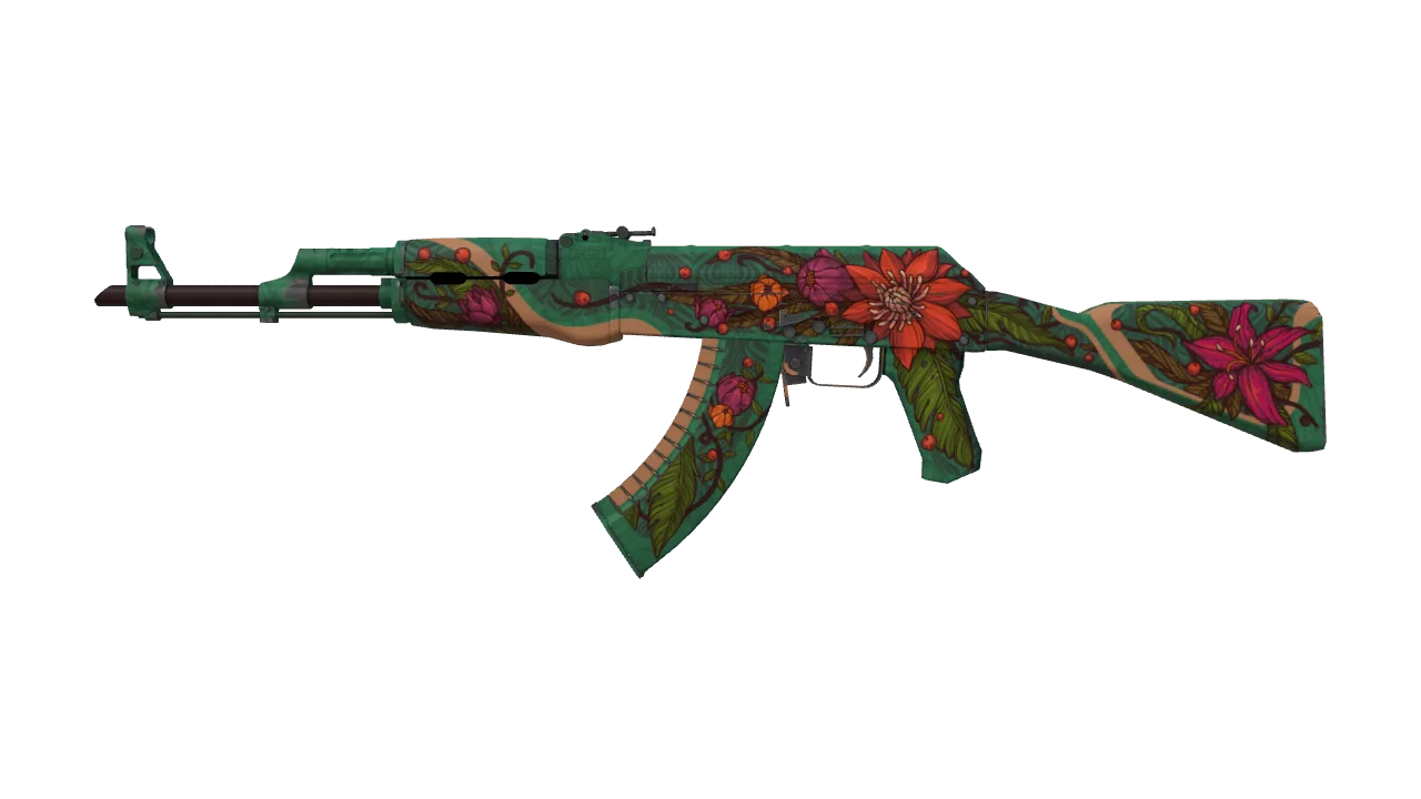 AK-47 | Wild Lotus (Field-Tested) — Dust II light, front