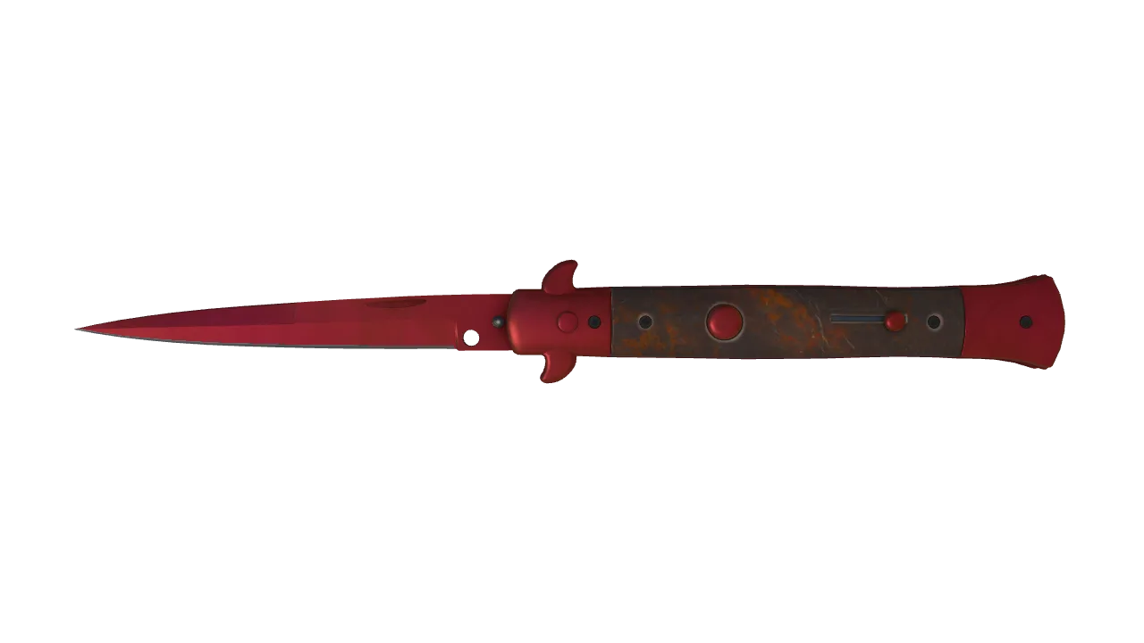 Stiletto Knife | Doppler (Ruby) seed #121, front