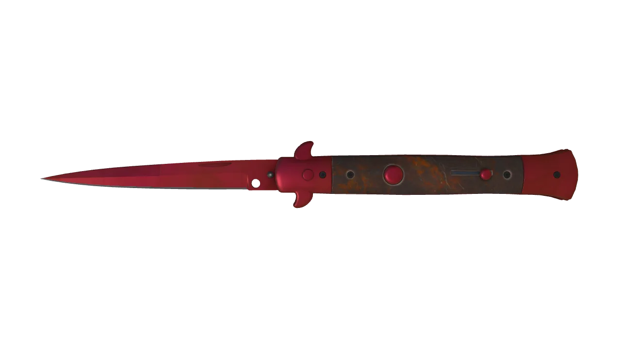 Stiletto Knife | Doppler (Ruby) seed #134, front