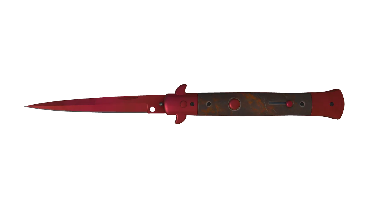 Stiletto Knife | Doppler (Ruby) seed #184, front
