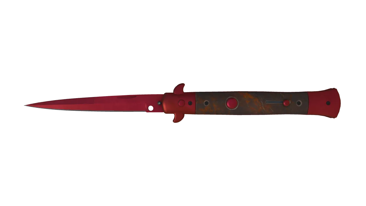 Stiletto Knife | Doppler (Ruby) seed #252, front