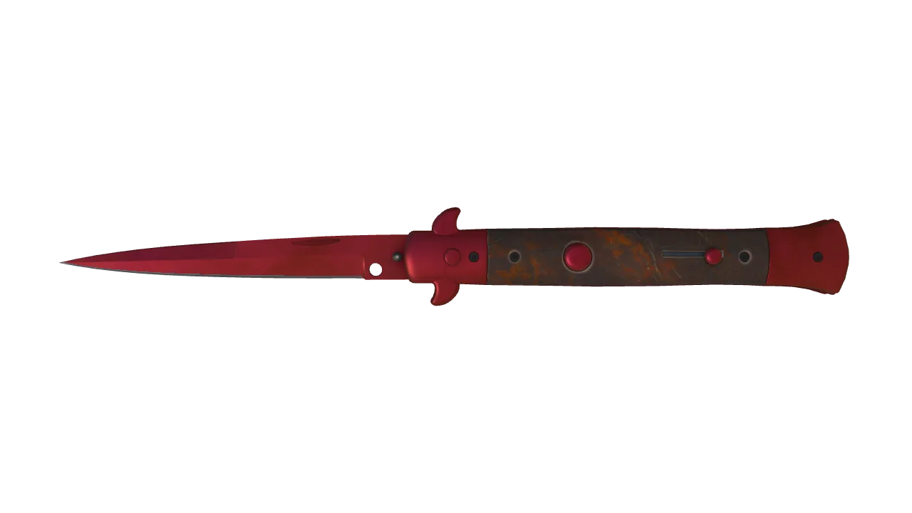 Stiletto Knife | Doppler (Ruby) seed #282, front
