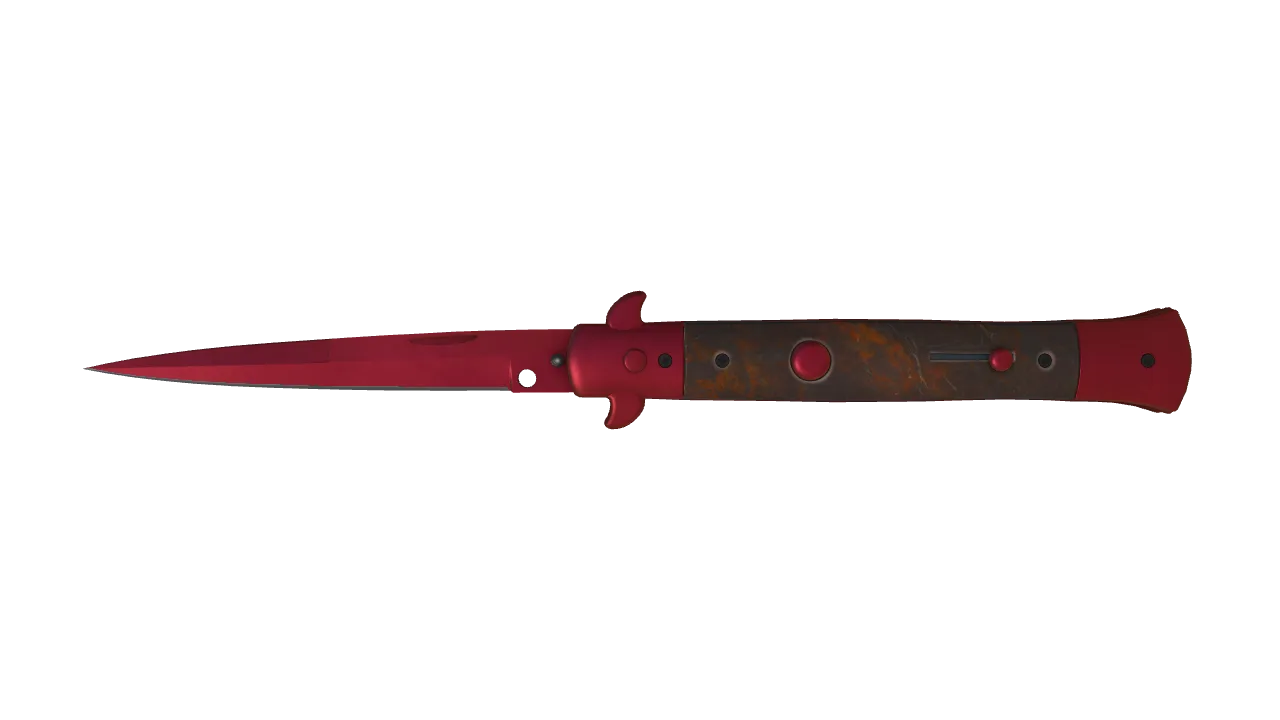 Stiletto Knife | Doppler (Ruby) seed #393, front