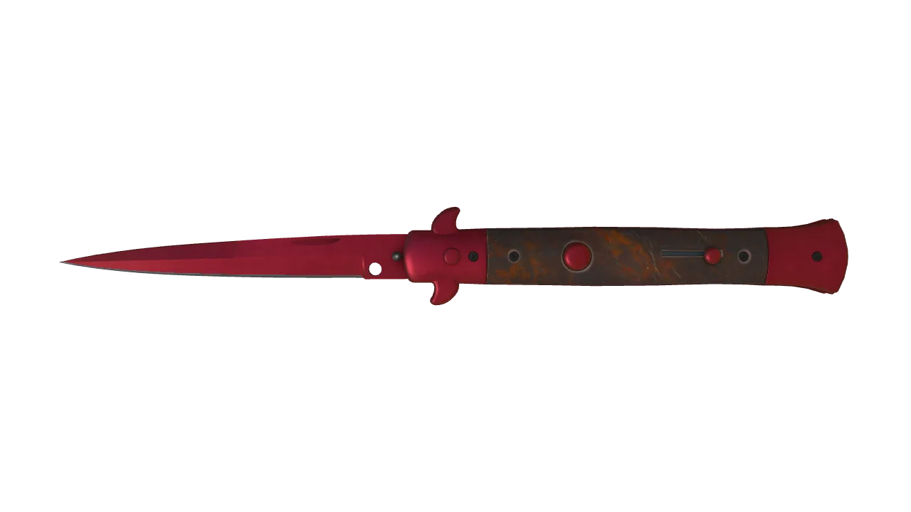 Stiletto Knife | Doppler (Ruby) seed #428, front