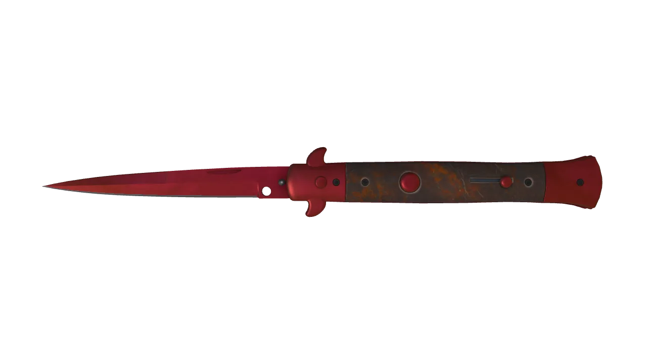 Stiletto Knife | Doppler (Ruby) seed #452, front