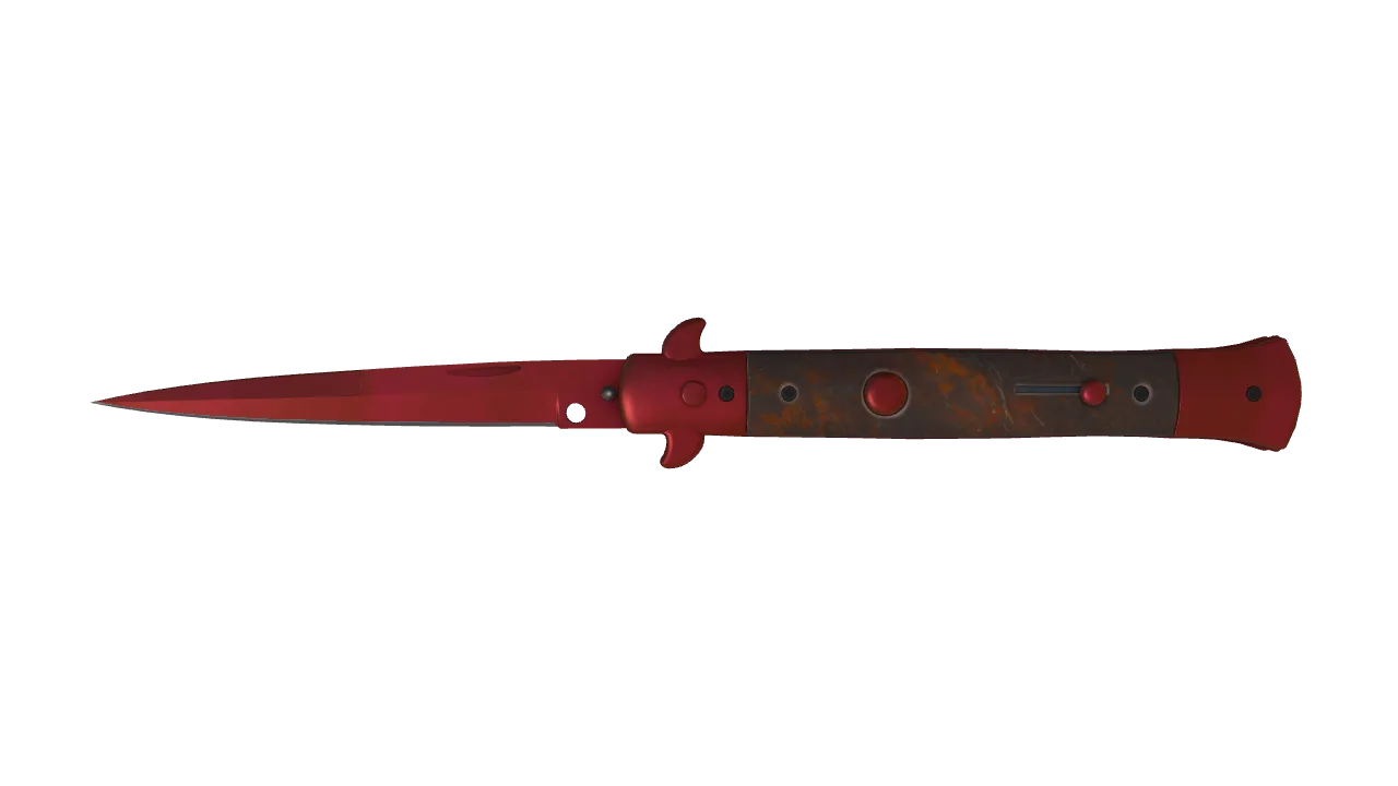 Stiletto Knife | Doppler (Ruby) seed #456, front