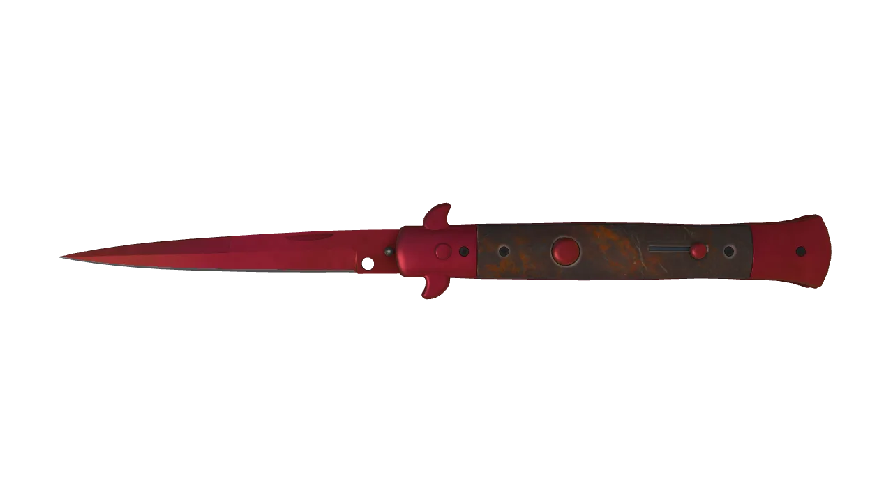 Stiletto Knife | Doppler (Ruby) seed #466, front