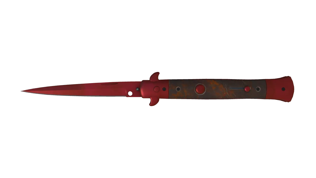Stiletto Knife | Doppler (Ruby) seed #557, front