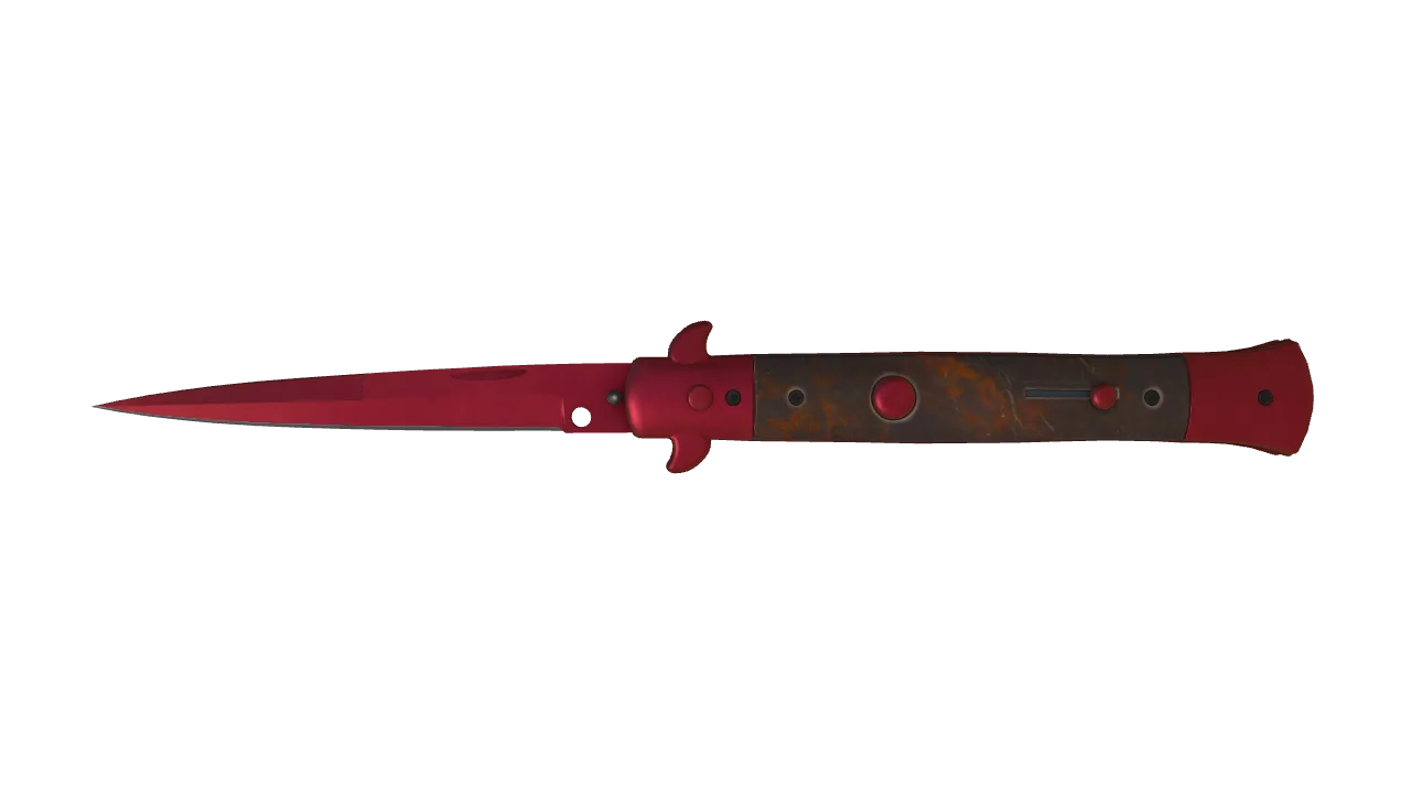 Stiletto Knife | Doppler (Ruby) seed #583, front