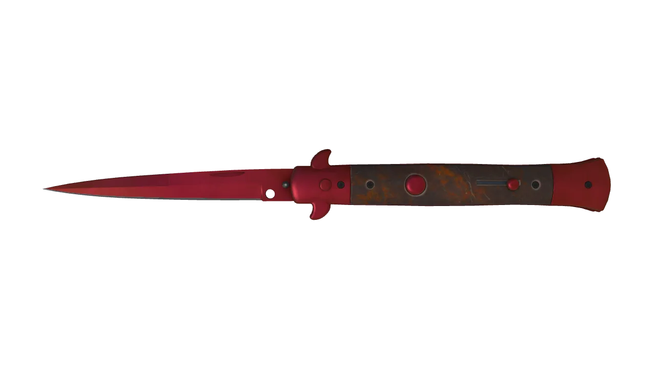 Stiletto Knife | Doppler (Ruby) seed #700, front