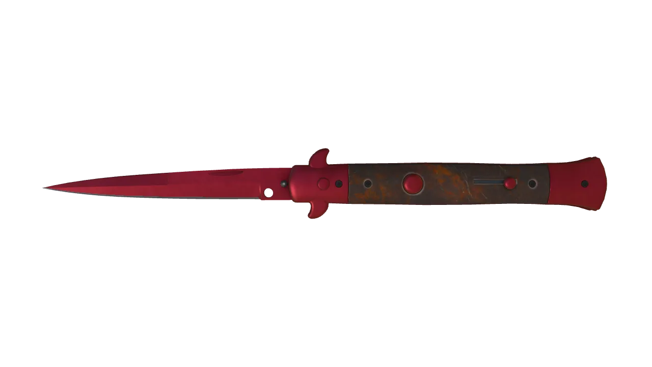 Stiletto Knife | Doppler (Ruby) seed #807, front