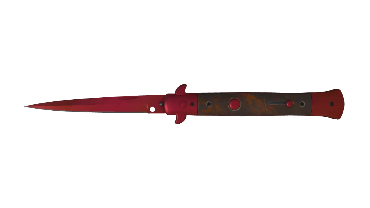 Stiletto Knife | Doppler (Ruby) seed #820, front