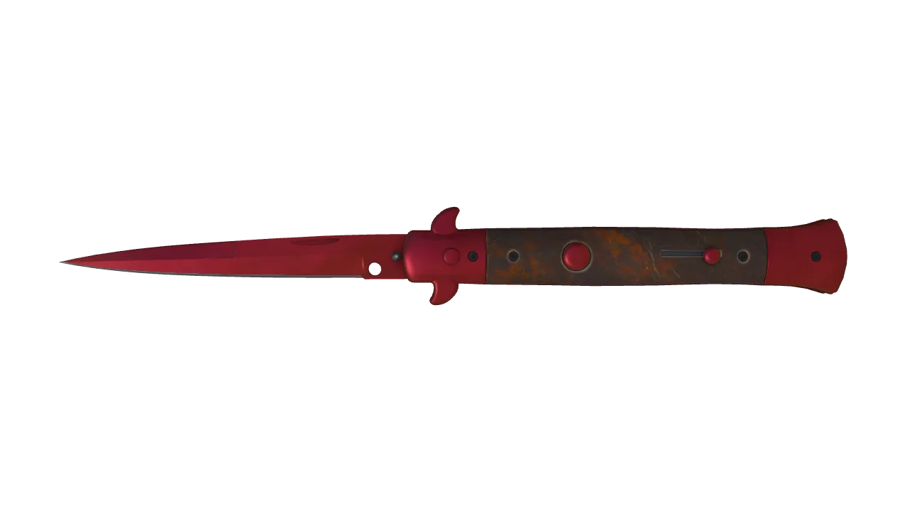 Stiletto Knife | Doppler (Ruby) seed #881, front