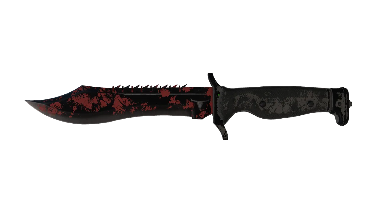 StatTrak™ ★ Bowie Knife | Crimson Web (Battle-Scarred) — Dust II light, front