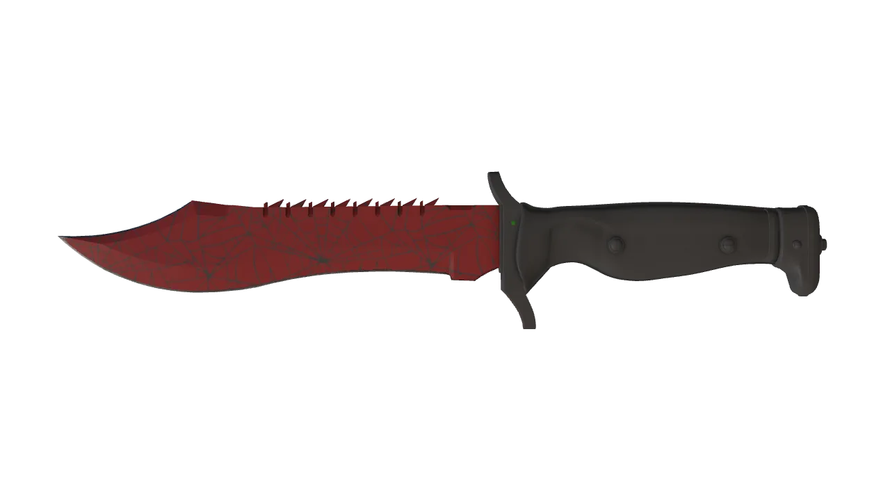 StatTrak™ ★ Bowie Knife | Crimson Web (Minimal Wear) — Dust II light, front