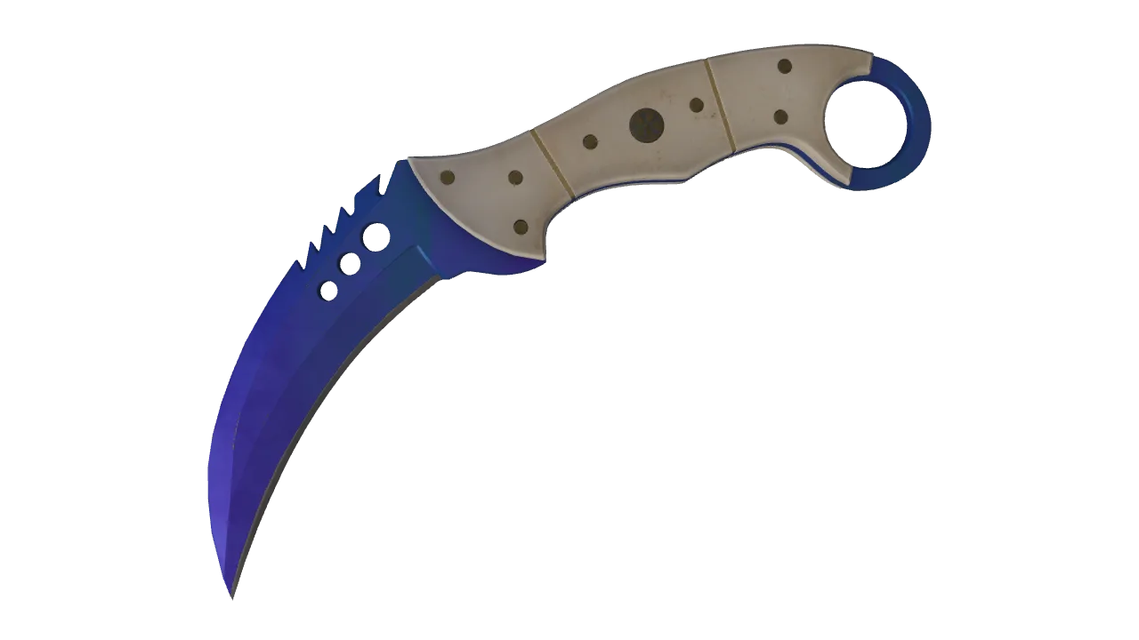 ★ Talon Knife | Doppler (Sapphire) (Minimal Wear) — Dust II light, front