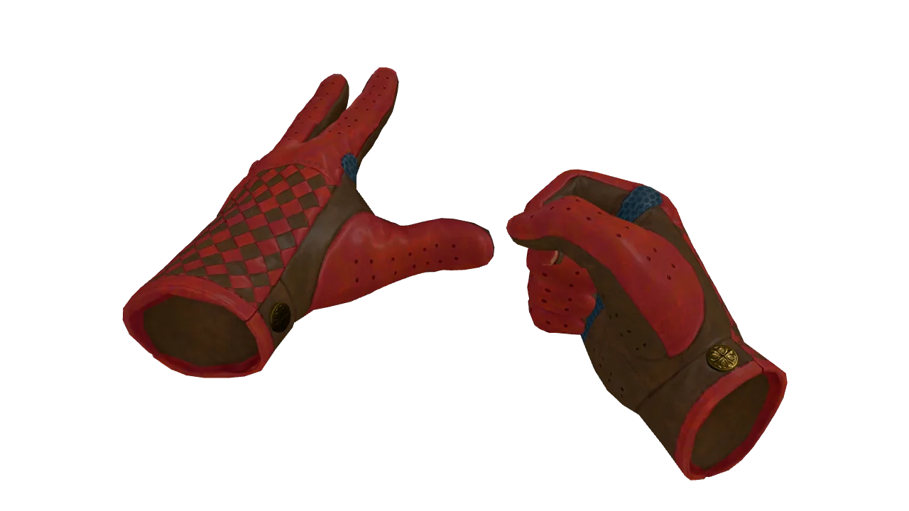 ★ Driver Gloves | Crimson Weave (Minimal Wear) — Dust II light, front