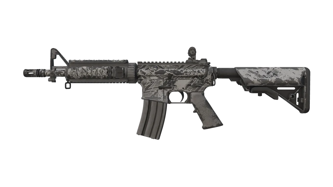 M4A4 | Aeolian Dark (Well-Worn) — Dust II light, front