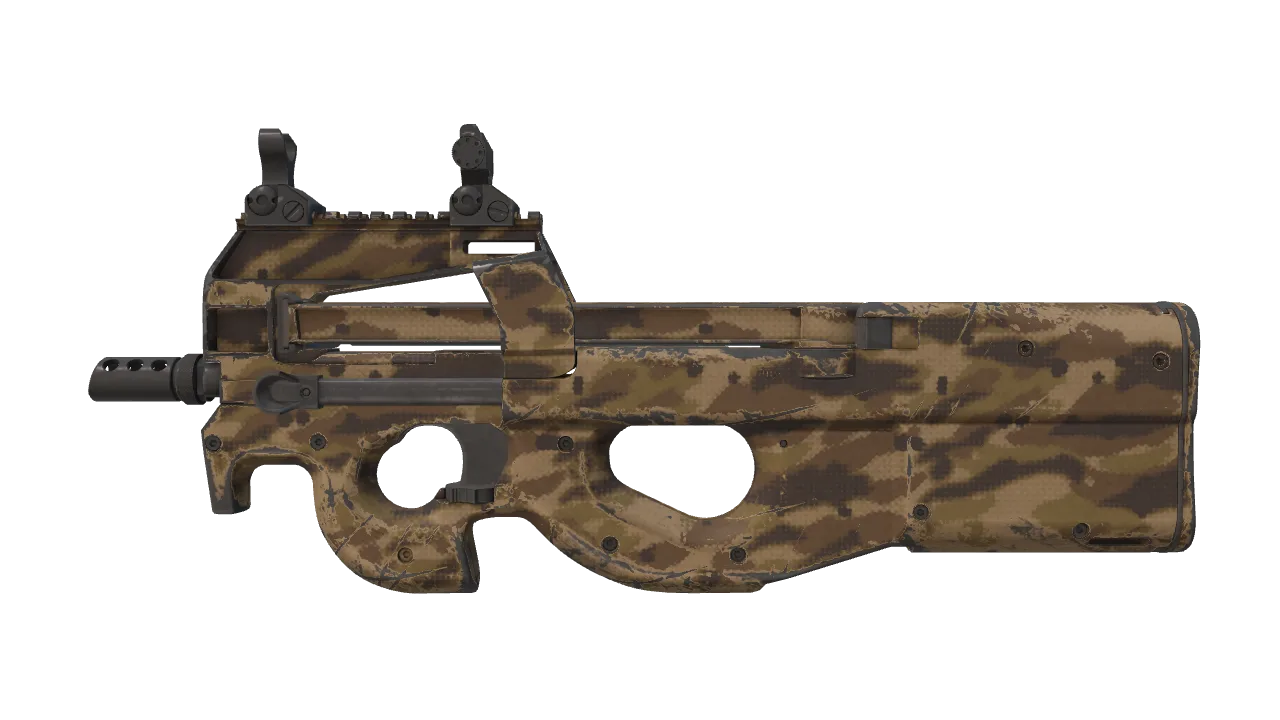 Souvenir P90 | Desert Halftone (Field-Tested) — Dust II light, front